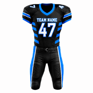 Black & Crimson Blue Custom Football Uniform