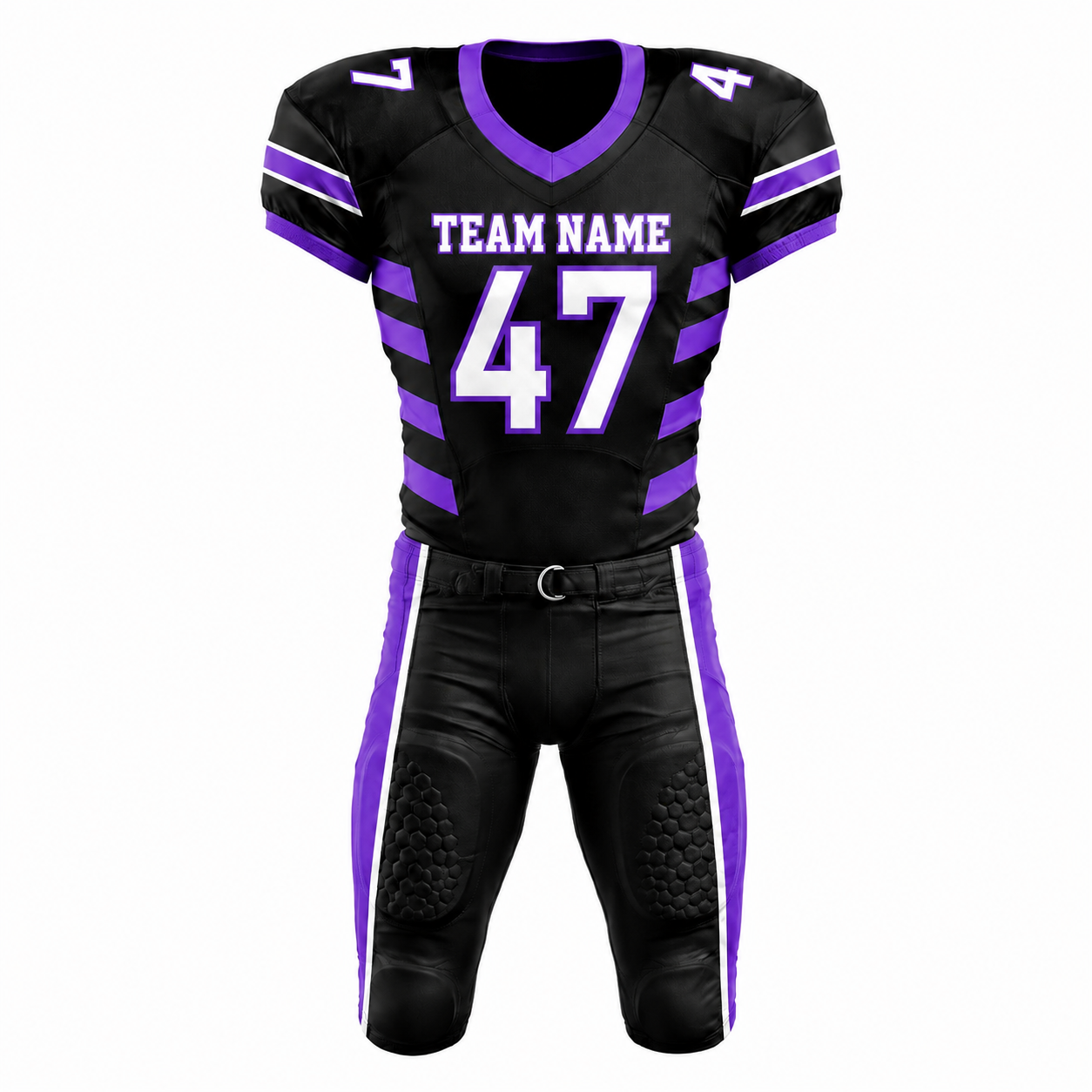 Black & Electric Purple Custom Football Uniform
