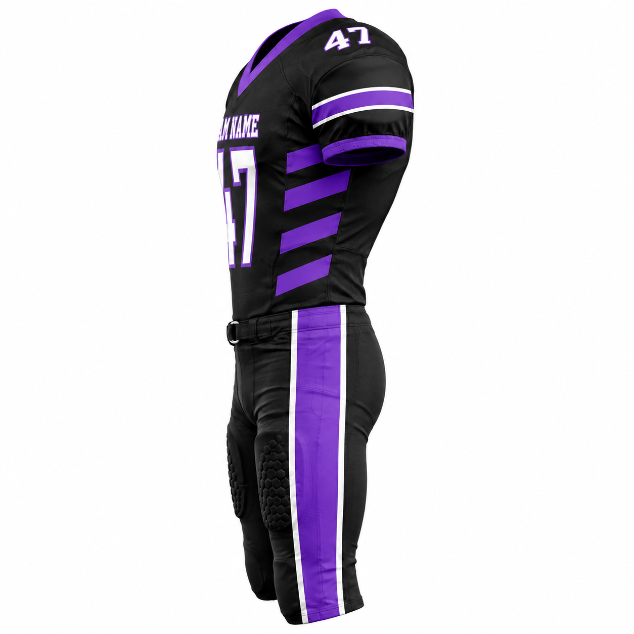 Black & Electric Purple Custom Football Uniform - Image 2