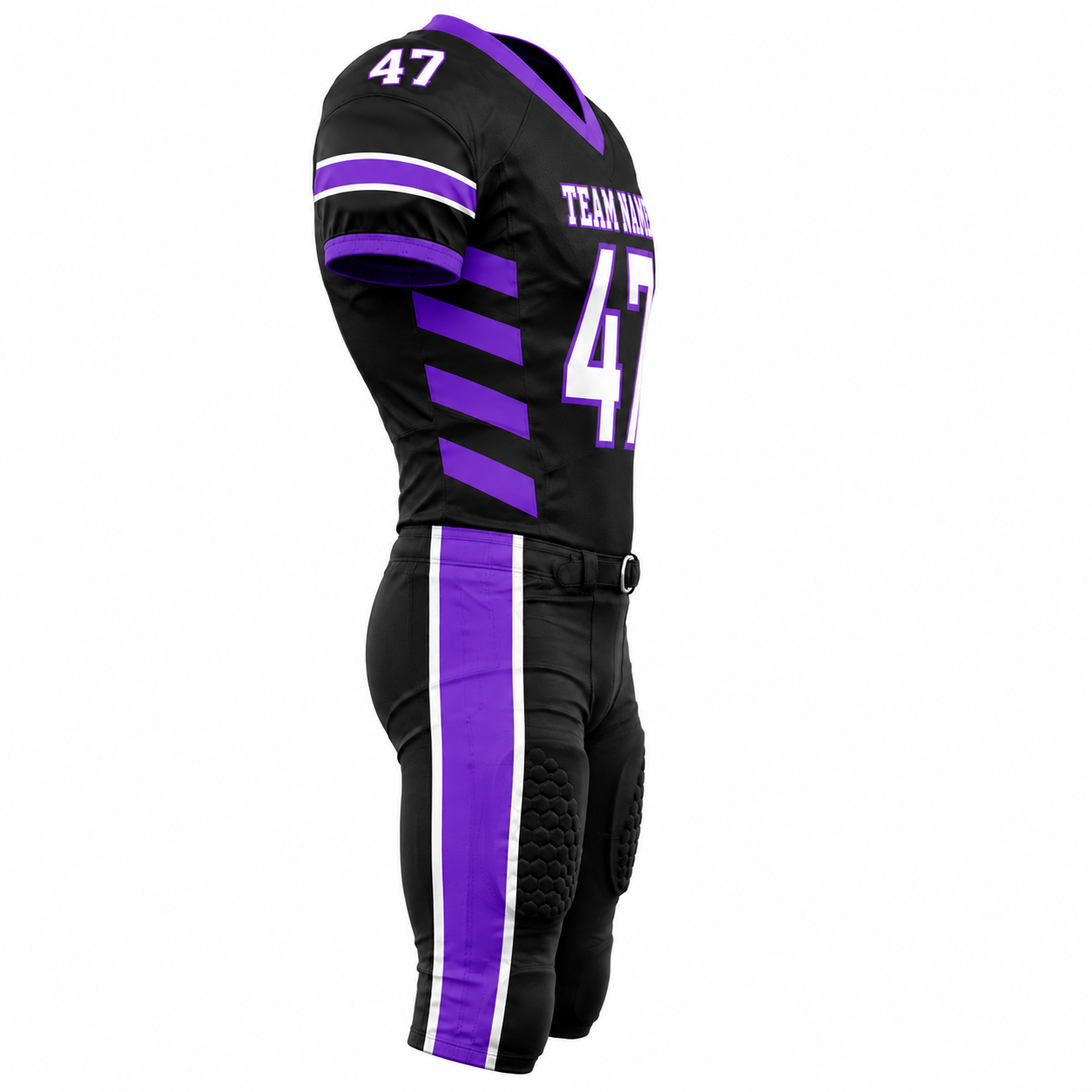 Black & Electric Purple Custom Football Uniform - Image 3