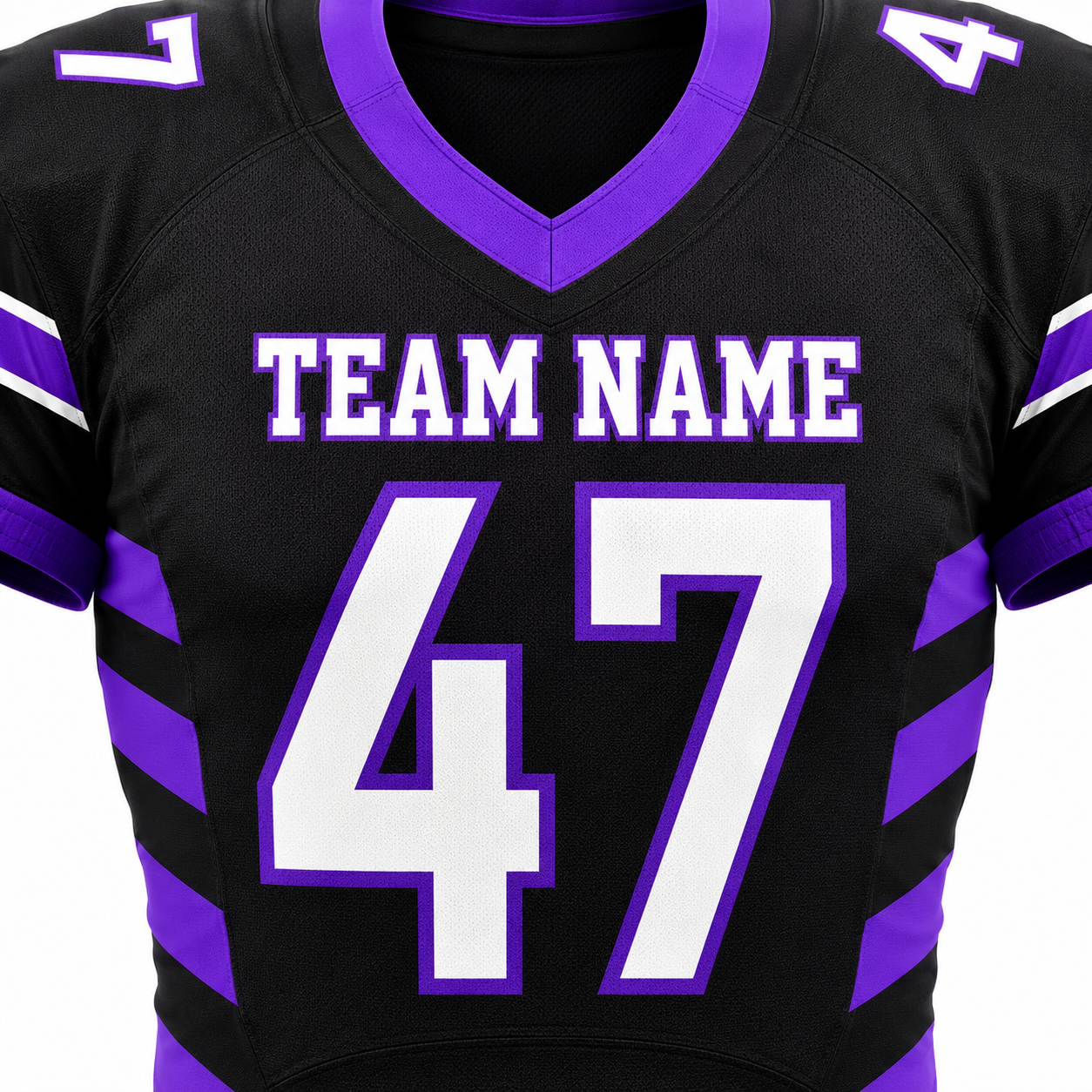 Black & Electric Purple Custom Football Uniform - Image 4