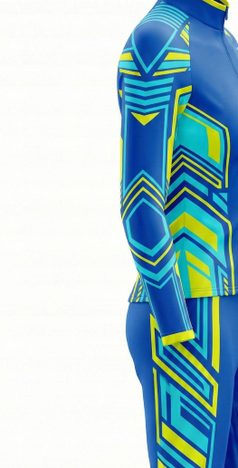Royal Blue & Neon Cyber Custom Tracksuit Warm-Up Suit - Image 2