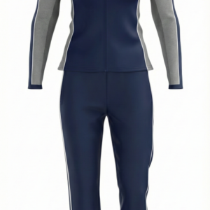 Navy & Heather Gray Custom Tracksuit Warm-Up Suit
