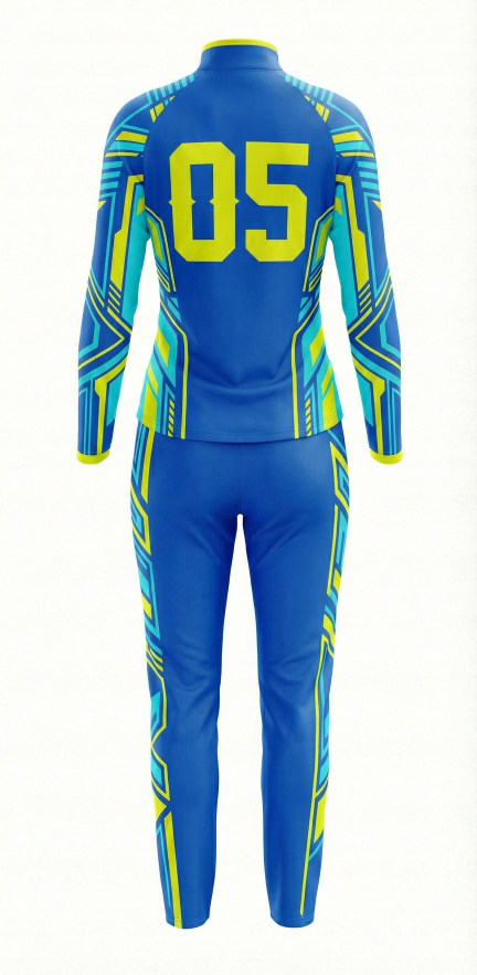 Royal Blue & Neon Cyber Custom Tracksuit Warm-Up Suit